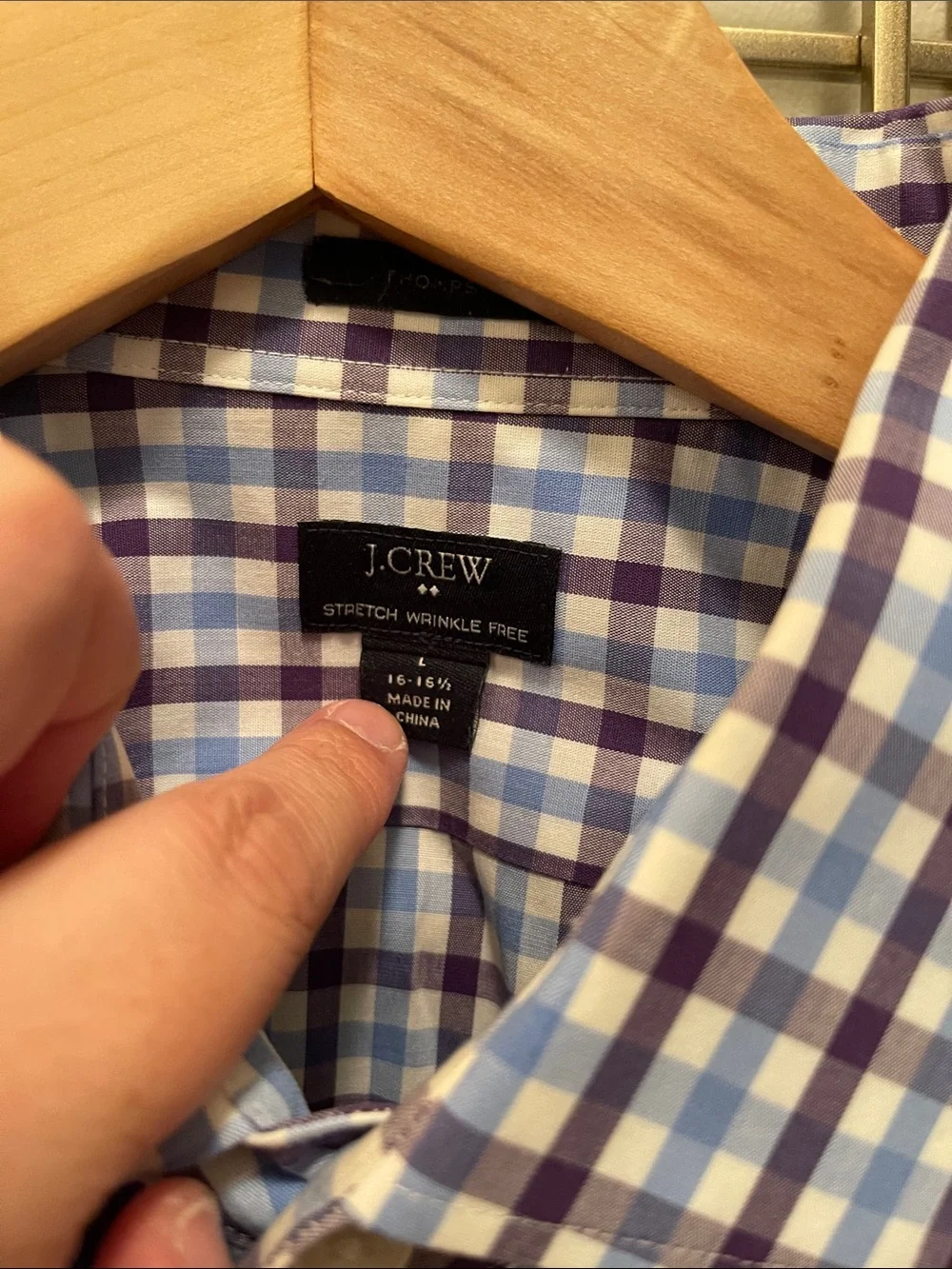 J. Crew Men's Multicolor Check Dress Shirt in Blue and Purple